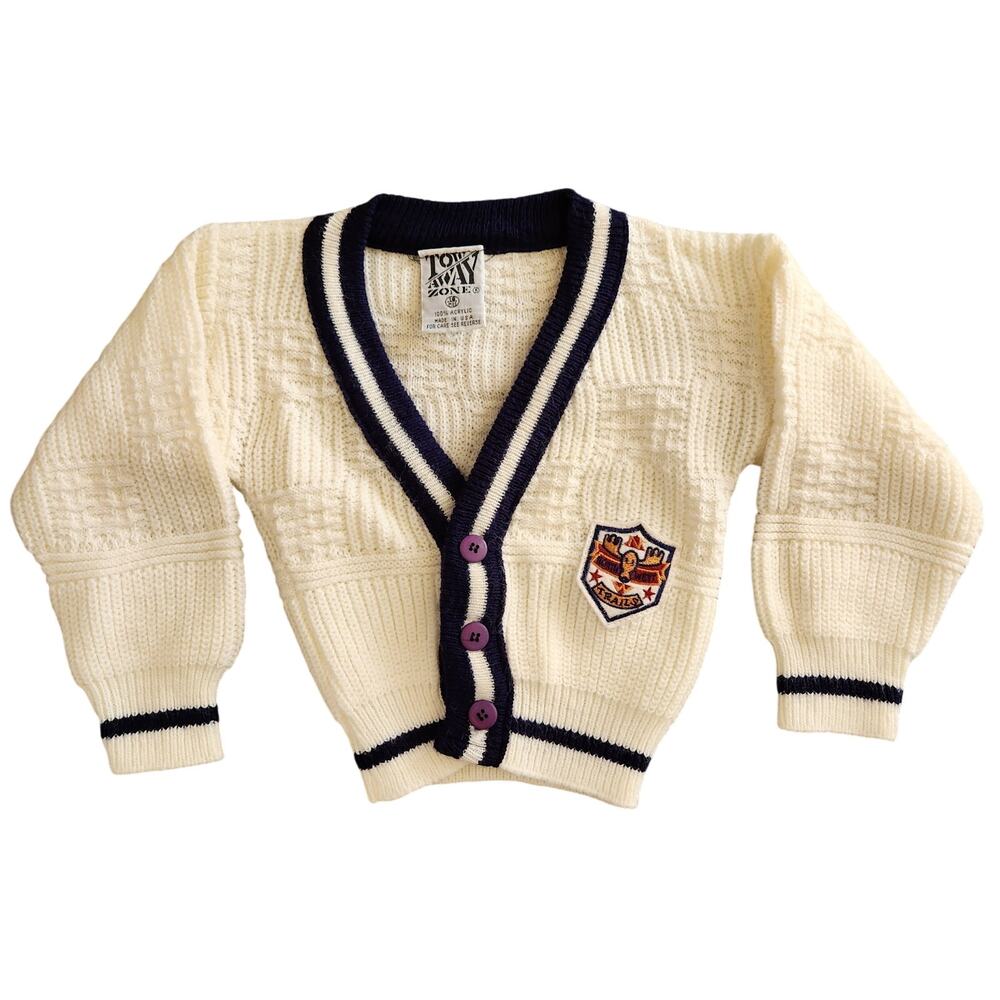 Vintage 80's Tow Away Zone varsity Cardigan 18M